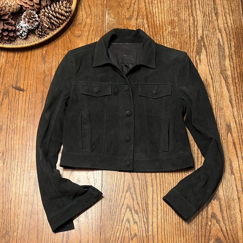 EUC PAIGE Dark faux Suede Women's Jacket